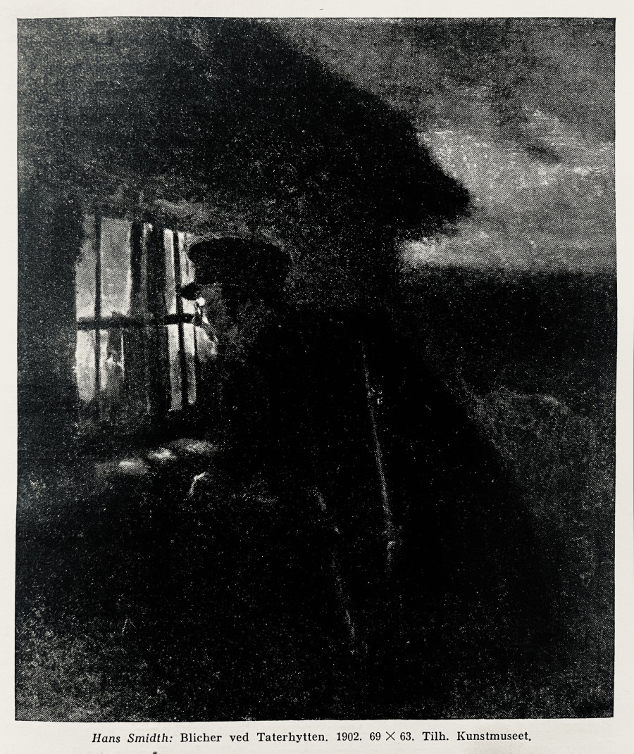 Draing of a man looking through a window
